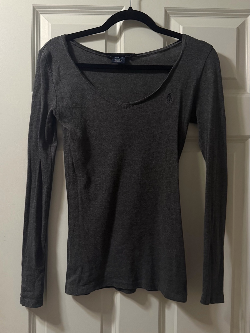 Ralph Lauren Charcoal Gray Long-Sleeve Scoop Neck Tee